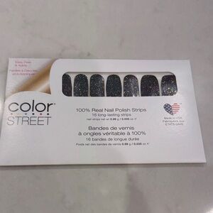 Color Street Black Holographic Glitter Nail Strips